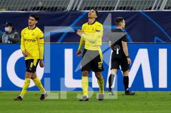 2021-04-14 - Mahmoud Dahoud of Borussia Dortmund and Jude Bellingham of Borussia Dortmund disappointed after penalty for Manchester City during the UEFA Champions League, Quarter-Finals, 2nd leg football match between Borussia Dortmund and Manchester City on April 14, 2021 at Signal Iduna Park in Dortmund, Germany - Photo Joachim Bywaletz / Orange Pictures / DPPI - BORUSSIA DORTMUND VS MANCHESTER CITY - UEFA CHAMPIONS LEAGUE - SOCCER