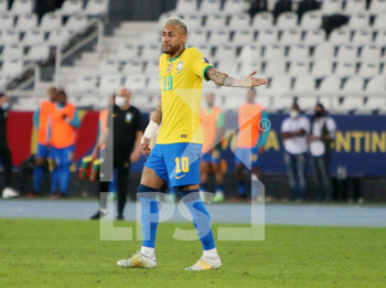 2021-07-03 - Neymar of Brazil during the Copa America 2021, quarter final football match between Brazil and Chile on July 3, 2021 at Olympic stadium in Rio de Janeiro, Brazil - Photo Laurent Lairys / DPPI - 2021 QUARTER FINAL - BRAZIL VS CHILE - COPA AMERICA - SOCCER