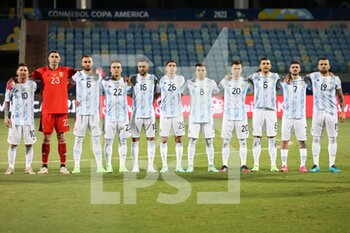 2021-07-04 - Team of Argentina during the Copa America 2021, quarter final football match between Argentina and Ecuador on July 4, 2021 at Pedro Ludovico Teixeira Olympic stadium in Goiania, Brazil - Photo Laurent Lairys / DPPI - QUARTER FINAL - ARGENTINA VS ECUADOR - COPA AMERICA - SOCCER