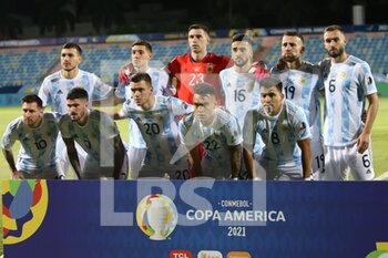 2021-07-04 - Team of Argentina during the Copa America 2021, quarter final football match between Argentina and Ecuador on July 4, 2021 at Pedro Ludovico Teixeira Olympic stadium in Goiania, Brazil - Photo Laurent Lairys / DPPI - QUARTER FINAL - ARGENTINA VS ECUADOR - COPA AMERICA - SOCCER