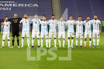 2021-07-07 - Team of Argentina during the Copa America 2021, semi-final football match between Argentina and Colombia on July 7, 2021 at Estadio Nacional Mane Garrincha in Brasilia, Brazil - Photo Laurent Lairys / DPPI - COPA AMERICA 2021, SEMI-FINAL - ARGENTINA VS COLOMBIA - COPA AMERICA - SOCCER