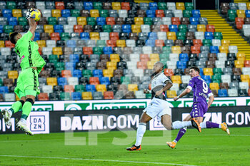 2020-11-25 - Juan Musso (Udinese) saves a goal by Dusan Vlahovic (Fiorentina) - UDINESE VS FIORENTINA - ITALIAN CUP - SOCCER