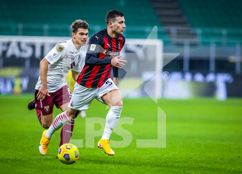 2021-01-12 - Diogo Dalot of AC Milan in action - AC MILAN VS TORINO FC - ITALIAN CUP - SOCCER
