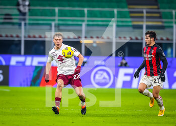 2021-01-12 - Vojvoda Mergim of Torino FC in action - AC MILAN VS TORINO FC - ITALIAN CUP - SOCCER