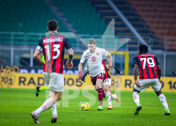 2021-01-12 - Andrea Belotti of Torino FC in action - AC MILAN VS TORINO FC - ITALIAN CUP - SOCCER