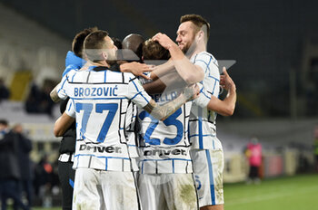 2021-01-13 - Romelu Lukaku of FC Internazionale scelebrates after scoring a goal of 1-2 - ACF FIORENTINA VS FC INTERNAZIONALE - ITALIAN CUP - SOCCER