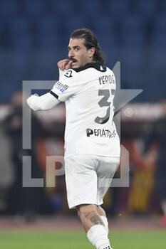 2021-01-19 -  ROME, ITALY - January 19 : Daniele Verde of Spezia celebrates the goal during the round eighths football Tim Cup soccer match between AS Roma and Spezia Stadio Olimpico on January 19,2021 in Rome Italy - AS ROMA VS SPEZIA CALCIO - ITALIAN CUP - SOCCER