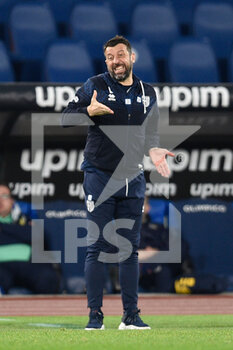 2021-01-21 - ROME, ITALY - January 21 : Head Coach Roberto D’Aversa of Parma gestures during the eighths TIM Cup soccer match between SS Lazio and Parma at Stadio Olimpico on January 21,2021 in Rome Italy  - SS LAZIO VS PARMA CALCIO - ITALIAN CUP - SOCCER
