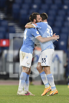 2021-01-21 - ROME, ITALY - January 21 : Vedat Muriqi of SS Lazio celebrates with his team mates after scoring the goal during the eighths TIM Cup soccer match between SS Lazio and Parma at Stadio Olimpico on January 21,2021 in Rome Italy  - SS LAZIO VS PARMA CALCIO - ITALIAN CUP - SOCCER