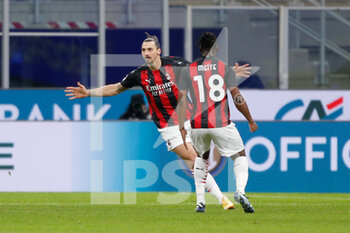 2021-01-26 - Zlatan Ibrahimovic (AC Milan) celebrating after scoring the opener - FC INTERNAZIONALE VS AC MILAN - ITALIAN CUP - SOCCER