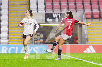 2020-11-08 - Manchester United Women forward Ella Toone (7) scores a goal to make the score 1-0 during the Women's English championship, FA Women's Super League football match between Manchester United and Arsenal on November 8, 2020 at Leigh Sports Village in Leigh, England - Photo Malcolm Bryce / ProSportsImages / DPPI - MANCHESTER UNITED VS ARSENAL - ENGLISH FA WOMEN'S SUPER LEAGUE - SOCCER