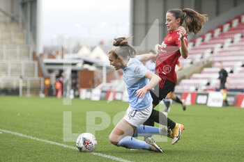 2020-11-14 - Manchester United defender Ona Batlle (17) fouls Manchester City forward Georgia Stanway (10) during the Women's English championship, FA Women's Super League football match between Manchester United and Manchester City on November 14, 2020 at Leigh Sports Village in Leigh, England - Photo Craig Galloway / ProSportsImages / DPPI - MANCHESTER UNITED VS MANCHESTER CITY - ENGLISH FA WOMEN'S SUPER LEAGUE - SOCCER