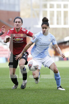 2020-11-14 - Manchester United forward Jess Sigsworth (9) and Manchester City defender Demi Stokes (3) during the Women's English championship, FA Women's Super League football match between Manchester United and Manchester City on November 14, 2020 at Leigh Sports Village in Leigh, England - Photo Craig Galloway / ProSportsImages / DPPI - MANCHESTER UNITED VS MANCHESTER CITY - ENGLISH FA WOMEN'S SUPER LEAGUE - SOCCER