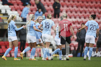 2020-11-14 - Manchester City midfielder Laura Coombs (7) scores a goal 0-2 and celebrates during the Women's English championship, FA Women's Super League football match between Manchester United and Manchester City on November 14, 2020 at Leigh Sports Village in Leigh, England - Photo Craig Galloway / ProSportsImages / DPPI - MANCHESTER UNITED VS MANCHESTER CITY - ENGLISH FA WOMEN'S SUPER LEAGUE - SOCCER