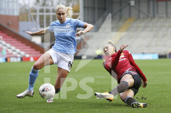 2020-11-14 - Manchester United midfielder Lauren James (16) shoots at goal during the Women's English championship, FA Women's Super League football match between Manchester United and Manchester City on November 14, 2020 at Leigh Sports Village in Leigh, England - Photo Craig Galloway / ProSportsImages / DPPI - MANCHESTER UNITED VS MANCHESTER CITY - ENGLISH FA WOMEN'S SUPER LEAGUE - SOCCER