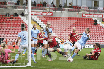 2020-11-14 - Manchester City midfielder Keira Walsh (24) clears the danger from Manchester United midfielder Kirsty Hanson (18) in the final minutes during the Women's English championship, FA Women's Super League football match between Manchester United and Manchester City on November 14, 2020 at Leigh Sports Village in Leigh, England - Photo Craig Galloway / ProSportsImages / DPPI - MANCHESTER UNITED VS MANCHESTER CITY - ENGLISH FA WOMEN'S SUPER LEAGUE - SOCCER