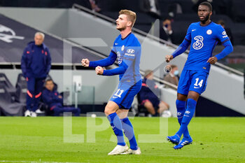2020-09-29 - Chelsea forward Timo Werner (11) scores a goal and celebrates 0-1 during the English League Cup, EFL Carabao Cup Fourth Round football match between Tottenham Hotspur and Chelsea on September 29, 2020 at Tottenham Hotspur Stadium in London, England - Photo Nigel Keene / ProSportsImages / DPPI - TOTTENHAM HOTSPUR VS CHELSEA - ENGLISH LEAGUE CUP - SOCCER