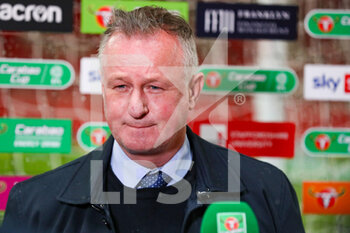 2020-12-23 - Stoke City Manager Michael O'Neill during the English League Cup, EFL Cup quarter-final football match between Stoke City and Tottenham Hotspur on December 23, 2020 at the Bet365 Stadium in Stoke-on-Trent, England - Photo kevin Warburton - A Moment in Sport / ProSportsImages / DPPI - STOKE CITY VS TOTTENHAM HOTSPUR - ENGLISH LEAGUE CUP - SOCCER
