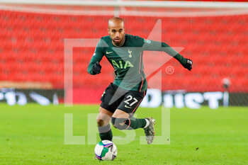 2020-12-23 - Tottenham Hotspur midfielder Lucas Moura during the English League Cup, EFL Cup quarter-final football match between Stoke City and Tottenham Hotspur on December 23, 2020 at the Bet365 Stadium in Stoke-on-Trent, England - Photo kevin Warburton - A Moment in Sport / ProSportsImages / DPPI - STOKE CITY VS TOTTENHAM HOTSPUR - ENGLISH LEAGUE CUP - SOCCER