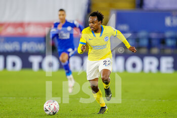 2021-02-10 - Percy Tau (22) of Brighton Hove Albion during the English Cup, FA Cup 5th round football match between Leicester City and Brighton and Hove Albion on February 10, 2021 at the King Power Stadium in Leicester, England - Photo Nigel Keene / ProSportsImages / DPPI - LEICESTER CITY AND BRIGHTON AND HOVE ALBION - ENGLISH LEAGUE CUP - SOCCER