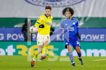 2021-02-10 - Adam Lallana (14) of Brighton Hove Albion and Hamza Choudhury (20) of Leicester City during the English Cup, FA Cup 5th round football match between Leicester City and Brighton and Hove Albion on February 10, 2021 at the King Power Stadium in Leicester, England - Photo Nigel Keene / ProSportsImages / DPPI - LEICESTER CITY AND BRIGHTON AND HOVE ALBION - ENGLISH LEAGUE CUP - SOCCER