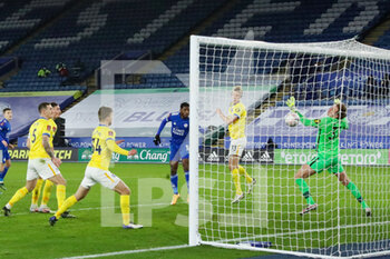 2021-02-10 - Kelechi Iheanacho (14) of Leicester City scores the winning goal during the English Cup, FA Cup 5th round football match between Leicester City and Brighton and Hove Albion on February 10, 2021 at the King Power Stadium in Leicester, England - Photo Nigel Keene / ProSportsImages / DPPI - LEICESTER CITY AND BRIGHTON AND HOVE ALBION - ENGLISH LEAGUE CUP - SOCCER