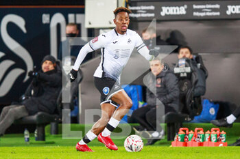 2021-02-10 - Swansea City forward Jamal Lowe (9) during the English Cup, FA Cup 5th round football match between Swansea City and Manchester City on February 10, 2021 at the Liberty Stadium in Swansea, Wales - Photo Gruffydd Thomas / ProSportsImages / DPPI - SWANSEA CITY AND MANCHESTER CITY - ENGLISH LEAGUE CUP - SOCCER