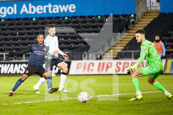 2021-02-10 - Manchester City forward Raheem Sterling (7) scores a goal during the English Cup, FA Cup 5th round football match between Swansea City and Manchester City on February 10, 2021 at the Liberty Stadium in Swansea, Wales - Photo Gruffydd Thomas / ProSportsImages / DPPI - SWANSEA CITY AND MANCHESTER CITY - ENGLISH LEAGUE CUP - SOCCER