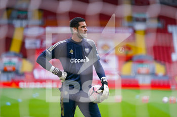 2020-09-12 - Leeds United goalkeeper Kiko Casilla (13) warming up during the English championship Premier League football match between Liverpool and Leeds United on September 12, 2020 at Anfield in Liverpool, England - Photo Malcolm Bryce / ProSportsImages / DPPI - LIVERPOOL VS LEEDS UNITED - ENGLISH PREMIER LEAGUE - SOCCER