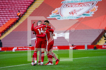 2020-09-12 - Liverpool forward Mohamed Salah (11) scores from the penalty spot and celebrates to make the score 1-0 during the English championship Premier League football match between Liverpool and Leeds United on September 12, 2020 at Anfield in Liverpool, England - Photo Malcolm Bryce / ProSportsImages / DPPI - LIVERPOOL VS LEEDS UNITED - ENGLISH PREMIER LEAGUE - SOCCER