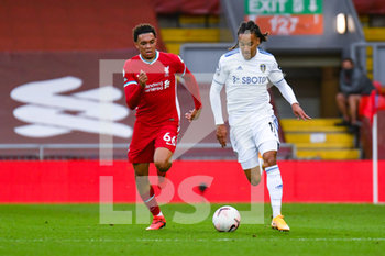 2020-09-12 - Leeds United forward Helder Costa (17) and Liverpool defender Trent Alexander-Arnold (66) in action during the English championship Premier League football match between Liverpool and Leeds United on September 12, 2020 at Anfield in Liverpool, England - Photo Malcolm Bryce / ProSportsImages / DPPI - LIVERPOOL VS LEEDS UNITED - ENGLISH PREMIER LEAGUE - SOCCER