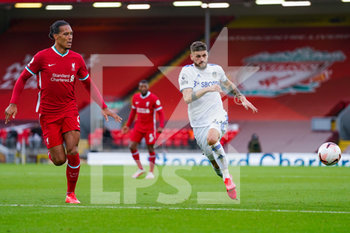 2020-09-12 - Leeds United midfielder Mateusz Klich (43) and Liverpool defender Virgil van Dijk (4) during the English championship Premier League football match between Liverpool and Leeds United on September 12, 2020 at Anfield in Liverpool, England - Photo Malcolm Bryce / ProSportsImages / DPPI - LIVERPOOL VS LEEDS UNITED - ENGLISH PREMIER LEAGUE - SOCCER