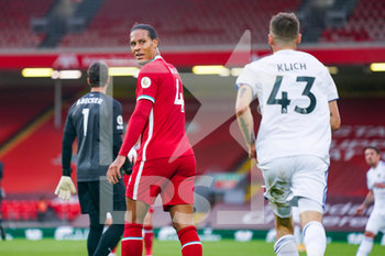 2020-09-12 - Liverpool defender Virgil van Dijk (4) reacts during the English championship Premier League football match between Liverpool and Leeds United on September 12, 2020 at Anfield in Liverpool, England - Photo Malcolm Bryce / ProSportsImages / DPPI - LIVERPOOL VS LEEDS UNITED - ENGLISH PREMIER LEAGUE - SOCCER