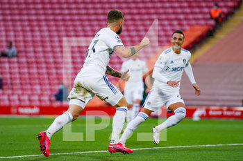 2020-09-12 - Leeds United midfielder Mateusz Klich (43) scores a goal and celebrates to make the score 3-3 during the English championship Premier League football match between Liverpool and Leeds United on September 12, 2020 at Anfield in Liverpool, England - Photo Malcolm Bryce / ProSportsImages / DPPI - LIVERPOOL VS LEEDS UNITED - ENGLISH PREMIER LEAGUE - SOCCER