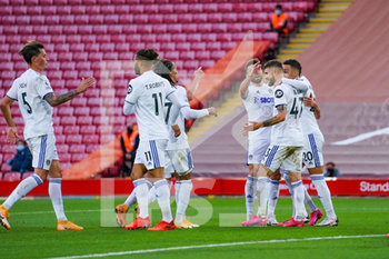 2020-09-12 - Leeds United midfielder Mateusz Klich (43) scores a goal and celebrates to make the score 3-3 during the English championship Premier League football match between Liverpool and Leeds United on September 12, 2020 at Anfield in Liverpool, England - Photo Malcolm Bryce / ProSportsImages / DPPI - LIVERPOOL VS LEEDS UNITED - ENGLISH PREMIER LEAGUE - SOCCER