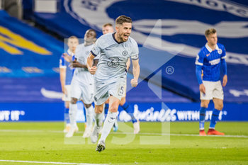 2020-09-14 - Chelsea Midfielder Jorginho (5) celebrates his goal 0-1 during the English championship Premier League football match between Brighton and Hove Albion and Chelsea on September 14, 2020 at the American Express Community Stadium in Brighton and Hove, England - Photo Jane Stokes / ProSportsImages / DPPI - BRIGHTON AND HOVE ALBION VS CHELSEA - ENGLISH PREMIER LEAGUE - SOCCER