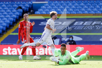 2020-09-19 - Leeds United forward Patrick Bamford (9) scores a goal to make the score 3-1 during the English championship Premier League football match between Leeds United and Fulham on September 19, 2020 at Elland Road in Leeds, England - Photo Simon Davies / ProSportsImages / DPPI - LEEDS UNITED AND FULHAM - ENGLISH PREMIER LEAGUE - SOCCER