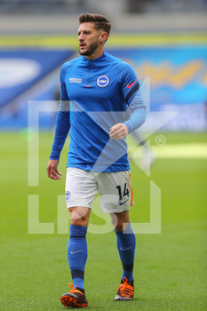 2020-09-26 - Brighton and Hove Albion midfielder Adam Lallana (14) warms up during the English championship Premier League football match between Brighton and Hove Albion and Manchester United on September 26, 2020 at the American Express Community Stadium in Brighton and Hove, England - Photo Phil Duncan / ProSportsImages / DPPI - BRIGHTON AND HOVE ALBION - ENGLISH PREMIER LEAGUE - SOCCER