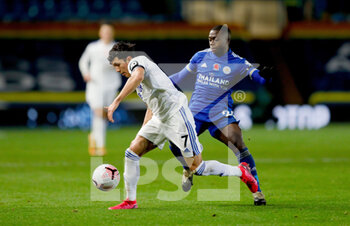 2020-11-02 - Leeds United midfielder Ian Poveda (7) and Nampalys Mendy of Leicester during the English championship Premier League football match between Leeds United and Leicester City on November 2, 2020 at Elland Road in Leeds, England - Photo Simon Davies / ProSportsImages / DPPI - LEEDS UNITED VS LEICESTER CITY - ENGLISH PREMIER LEAGUE - SOCCER