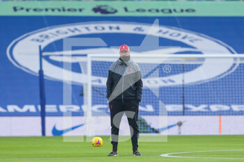 2020-11-28 - Liverpool manager Jurgen Klopp warm up during the English championship, Premier League football match between Brighton and Hove Albion and Liverpool on November 28, 2020 at the American Express Community Stadium in Brighton and Hove, England - Photo Phil Duncan / ProSportsImages / DPPI - BRIGHTON AND HOVE ALBION VS LIVERPOOL - ENGLISH PREMIER LEAGUE - SOCCER