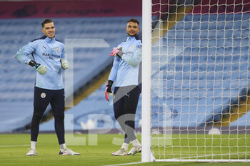 2020-11-28 - Manchester City goalkeepers during warm up during the English championship Premier League football match between Manchester City and Burnley on November 28, 2020 at the Etihad Stadium in Manchester, England - Photo John Potts / ProSportsImages / DPPI - MANCHESTER CITY VS BURNLEY - ENGLISH PREMIER LEAGUE - SOCCER