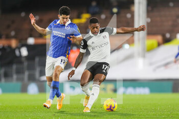 2020-12-16 - Fulham Ivan Cavaleira battles with Brighton and Hove Albion midfielder Steven Alzate (17) during the English championship Premier League football match between Fulham and Brighton and Hove Albion on December 16, 2020 at Craven Cottage in London, England - Photo Phil Duncan / ProSportsImages / DPPI - FULHAM AND BRIGHTON VS HOVE ALBION - ENGLISH PREMIER LEAGUE - SOCCER