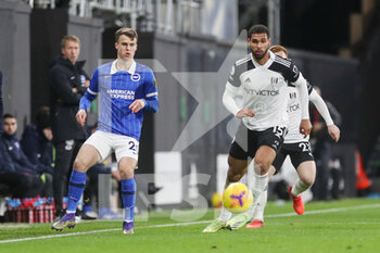 2020-12-16 - Brighton and Hove Albion midfielder Solly March (20) battles with Fulham midfielder Ruben Loftus-Cheek (15) during the English championship Premier League football match between Fulham and Brighton and Hove Albion on December 16, 2020 at Craven Cottage in London, England - Photo Phil Duncan / ProSportsImages / DPPI - FULHAM AND BRIGHTON VS HOVE ALBION - ENGLISH PREMIER LEAGUE - SOCCER