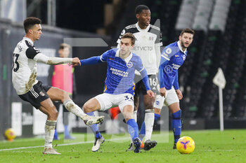 2020-12-16 - Fulham defender Antonee Robinson (33) battles with Brighton and Hove Albion defender Joel Veltman (34) during the English championship Premier League football match between Fulham and Brighton and Hove Albion on December 16, 2020 at Craven Cottage in London, England - Photo Phil Duncan / ProSportsImages / DPPI - FULHAM AND BRIGHTON VS HOVE ALBION - ENGLISH PREMIER LEAGUE - SOCCER