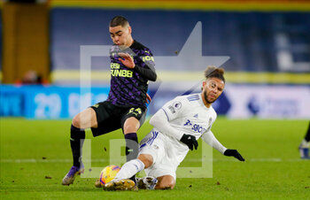 2020-12-16 - Miguel Almiron of Newcastle and Leeds United forward Tyler Roberts during the English championship Premier League football match between Leeds United and Newcastle United on December 16, 2020 at Elland Road in Leeds, England - Photo Simon Davies / ProSportsImages / DPPI - LEEDS UNITED VS NEWCASTLE UNITED - ENGLISH PREMIER LEAGUE - SOCCER