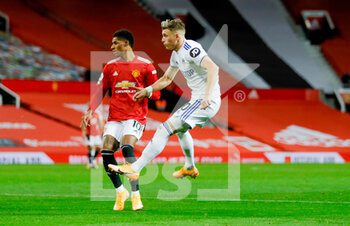 2020-12-20 - Leeds United defender Ezgjan Alioski (10) shoots during the English championship Premier League football match between Manchester United and Leeds United on December 20, 2020 at Old Trafford in Manchester, England - Photo Simon Davies / ProSportsImages / DPPI - MANCHESTER UNITED VS LEEDS UNITED - ENGLISH PREMIER LEAGUE - SOCCER