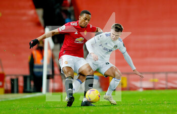 2020-12-20 - Anthony Martial of Manchester United and Leeds United midfielder Jamie Shackleton during the English championship Premier League football match between Manchester United and Leeds United on December 20, 2020 at Old Trafford in Manchester, England - Photo Simon Davies / ProSportsImages / DPPI - MANCHESTER UNITED VS LEEDS UNITED - ENGLISH PREMIER LEAGUE - SOCCER