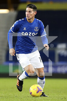 2021-01-01 - Everton midfielder James Rodriguez during the English championship Premier League football match between Everton and West Ham United on January 1, 2021 at Goodison Park in Liverpool, England - Photo Craig Galloway / ProSportsImages / DPPI - EVERTON AND WEST HAM UNITED - ENGLISH PREMIER LEAGUE - SOCCER