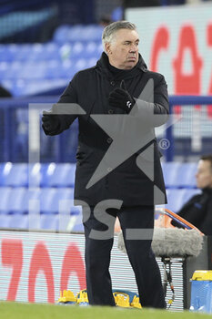 2021-01-01 - Everton Manager Carlo Ancelotti during the English championship Premier League football match between Everton and West Ham United on January 1, 2021 at Goodison Park in Liverpool, England - Photo Craig Galloway / ProSportsImages / DPPI - EVERTON AND WEST HAM UNITED - ENGLISH PREMIER LEAGUE - SOCCER