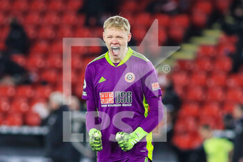 2021-01-12 - Sheffield United goalkeeper Aaron Ramsdale (1) celebrates a goal during the English championship Premier League football match between Sheffield United and Newcastle United on January 12, 2021 at Bramall Lane in Sheffield, England - Photo kevin Warburton / A Moment in Sport / ProSportsImages / DPPI - SHEFFIELD UNITED VS NEWCASTLE UNITED - ENGLISH PREMIER LEAGUE - SOCCER